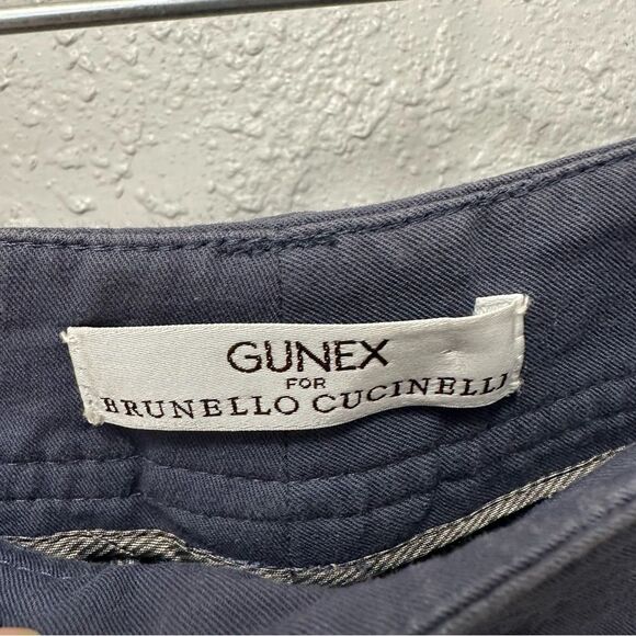 GUNEX for Brunello Cucinelli Blue Chino Pants Sz 6 Cotton Office Preppy Casual - Picture 5 of 15